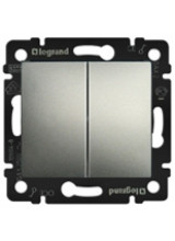 Legrand Valena алюминий переключатель двухклавишный 770108
