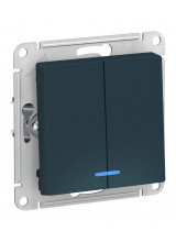 AtlasDesign Изумруд Выключатель 2-кл. с подсв. 10АХ