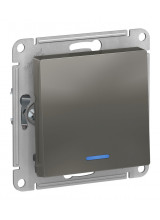 AtlasDesign Сталь Переключатель 1-кл. с подсв. 10АХ
