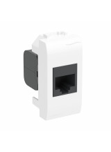 BRAVA Розетка компьютерная RJ45 (разъем PcNet) 1 модуль категория 5е белая