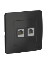 BLANCA С/У РОЗЕТКА двойная: комп.RJ45, кат.5E + телефон. RJ11, АНТРАЦИТ