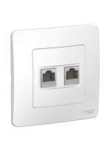 BLANCA С/У РОЗЕТКА двойная компьютерная RJ45, кат.5E, БЕЛЫЙ