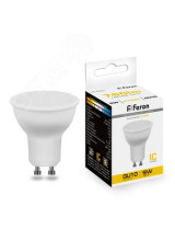 Лампа светодиодная LED 9вт 230в GU10 теплый
